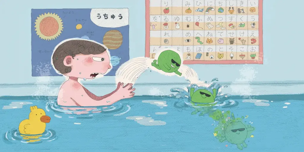 伊豆見香苗×ポップしなないでのコラボ絵本『どっぽん！ バスボール』2026年2月6日（金）”お風呂の日”発売！ 読めばお風呂に入りたくなる「バスボール絵本」誕生！ ポップしなないでの新曲もリリース！ 画像 2