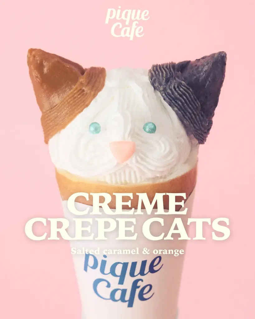 【gelato pique cafe】2匹の猫がクレープに変身！見た目も味わいも異なる個性豊かなピケカフェ新作クレープフェア「Creme Crepe Cats」が登場 画像 2
