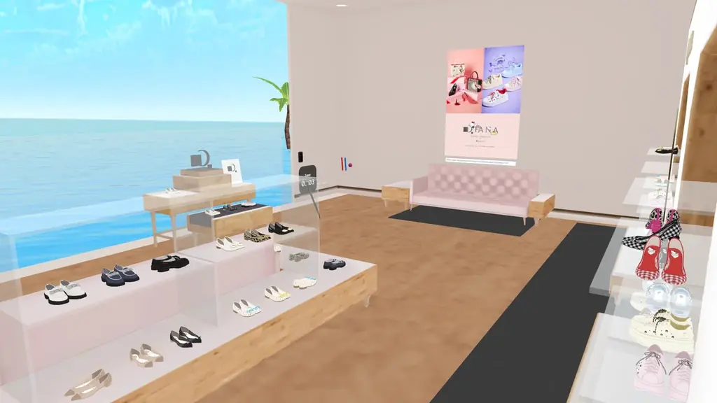 人気VRChatワールド「NAGiSA」、シューズショップ「DIANA」と再びコラボを実施 画像 1