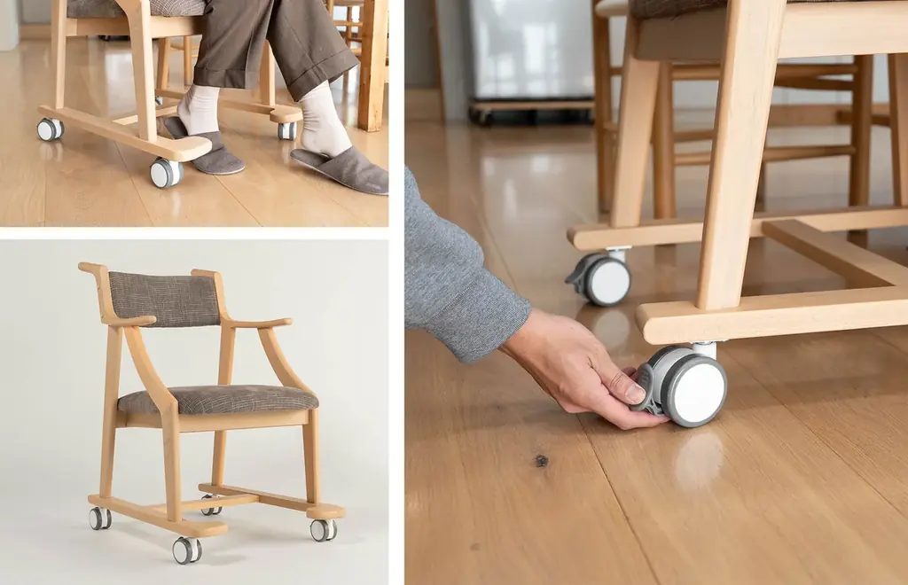 使う本人はもちろん、介助する家族のことも考えた食卓椅子が誕生。『食を楽しむための椅子～みのり～』にサポートタイプが新登場！食事や食後の団らんを楽しむ基本設計に、移動や介助のしやすさをプラス 画像 7