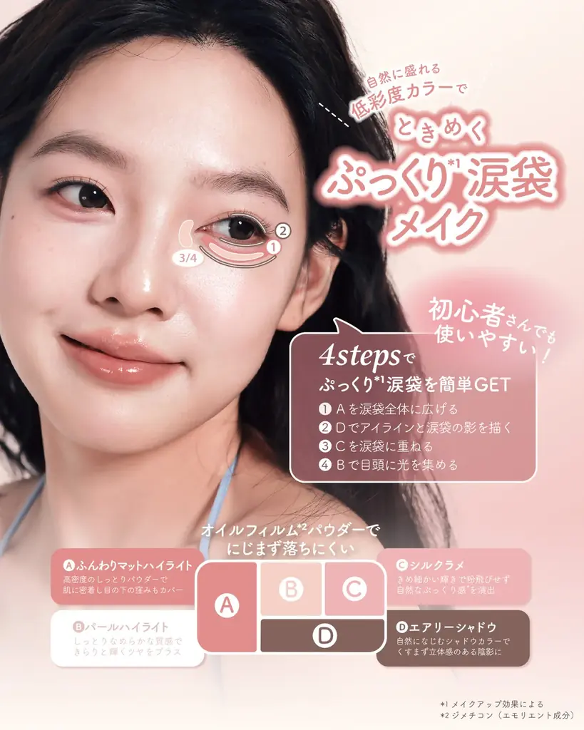 【新発売】“ふわっと立体感＆ラメ”でときめく涙袋に。JUDYDOLLより「ときめき涙袋パレット」が新登場！ 画像 2