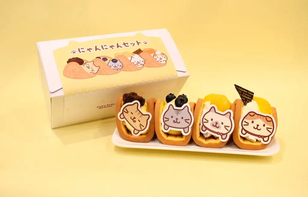 Fuku Fuku Nyanko（ふくふくにゃんこ）×洋菓子のコロンバン　2月22日「ネコの日」を楽しむワッフル『ふくふくにゃっふる』を発売 画像 3