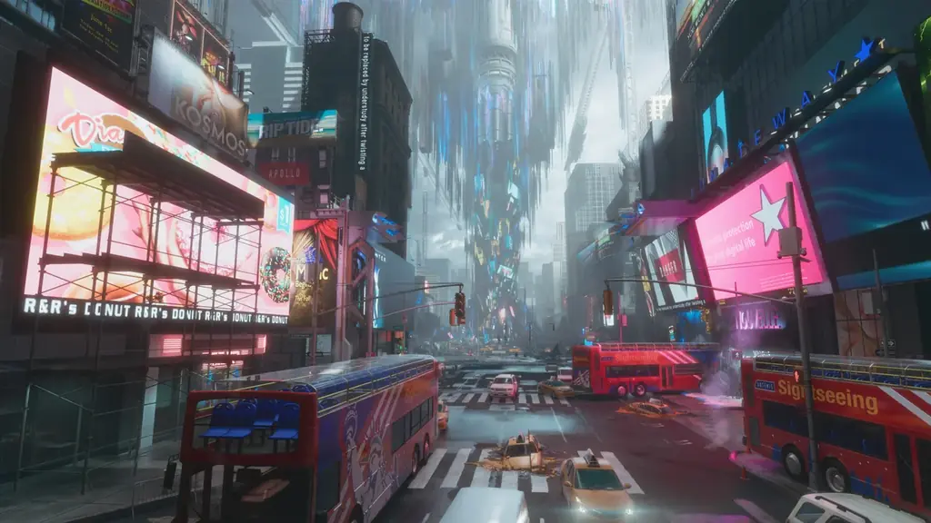 月面に再現されたニューヨーク、タイムズスクエアのような街並み。『プラグマタ』最新トレーラーを公開！ 画像 2