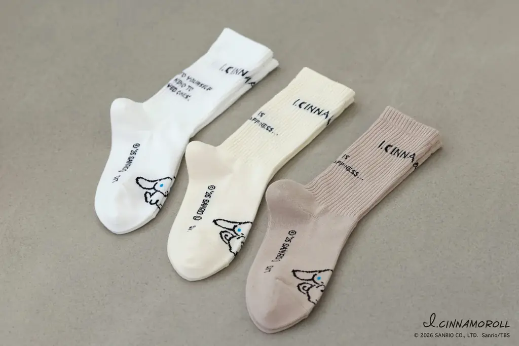 I.CINNAMOROLL×靴下屋コラボ靴下、店舗とオンラインストアで2026年２月20日（金）発売 画像 2