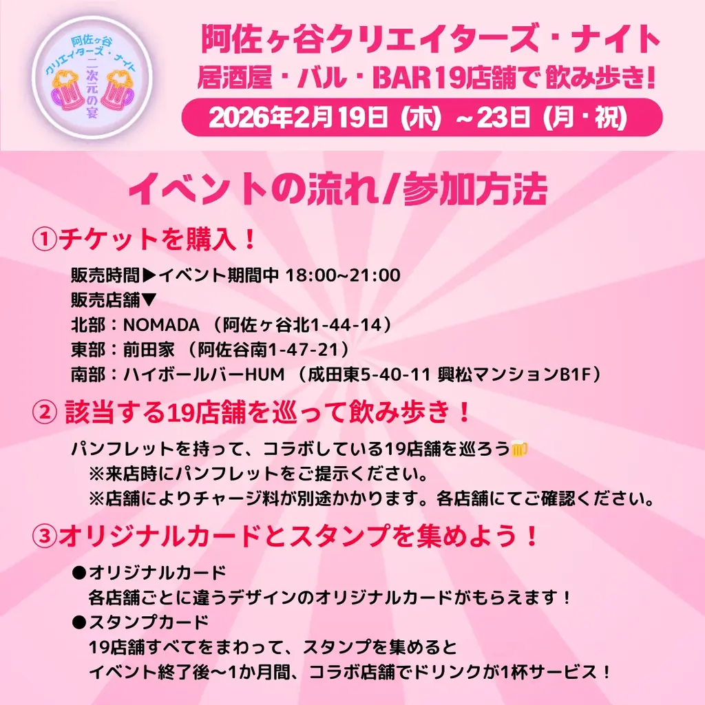 阿佐ヶ谷19店舗を巡る“二次元文化の感謝祭”『クリエイターズ・ナイト 〜二次元の宴〜』2026年2月開催 画像 5