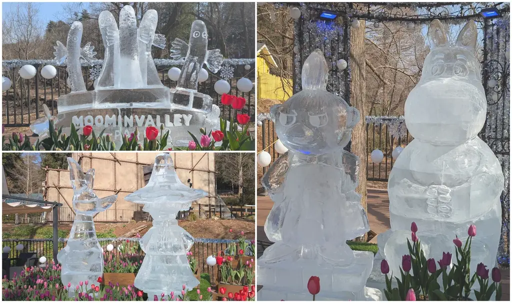 ムーミンバレーパーク初の氷彫刻展示を開催！世界大会で活躍する彫刻師によるアイスカービングのライブパフォーマンスに来園者が魅了 画像 1