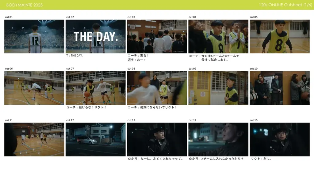 B.LEAGUEで活躍するプロバスケットボール選手・比江島慎のプレーに憧れ、背中を押された少年の「THE DAY.」を描く。『ボディメンテ』新CM「THE DAY. HERO」篇　本日公開 画像 11