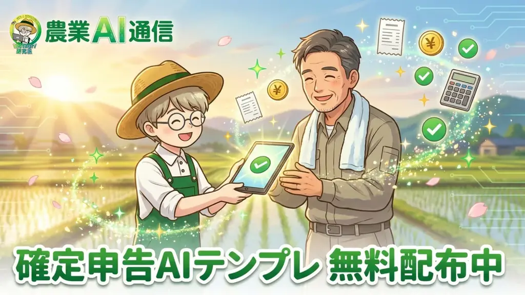 確定申告シーズン、農家が一番つらい季節に。すぐに使える確定申告AIテンプレート集、2月16日より無料キャンペーン開始 画像 1