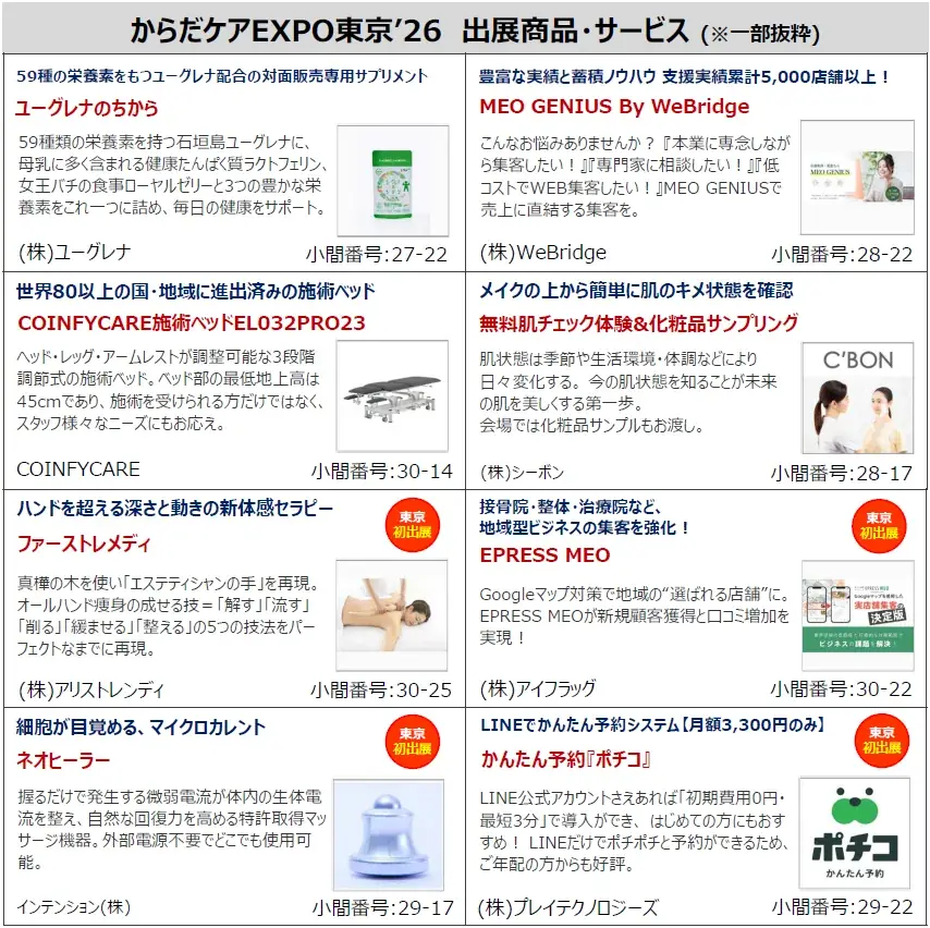 『 健康施術分野 』のプロ必見の商談展を開催！これからの施術所に必要な最新技術・サービス・機器が集結 画像 7