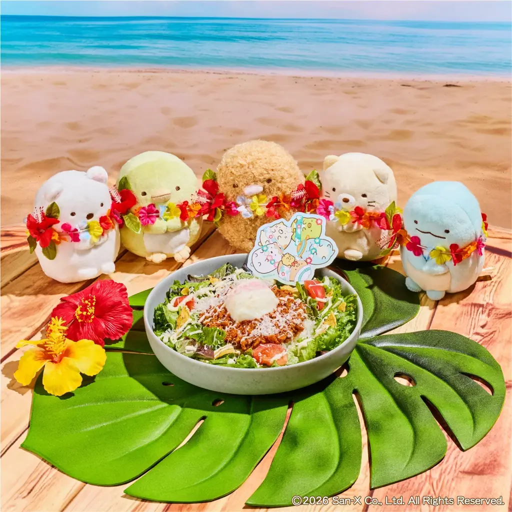 「すみっコぐらし」がリゾート風衣装でアロハテーブルに大集合！「すみっコたちと過ごす、ハワイアンバケーション！」をテーマに、南国ムードあふれるコラボレーションメニューやグッズが登場！ 画像 4