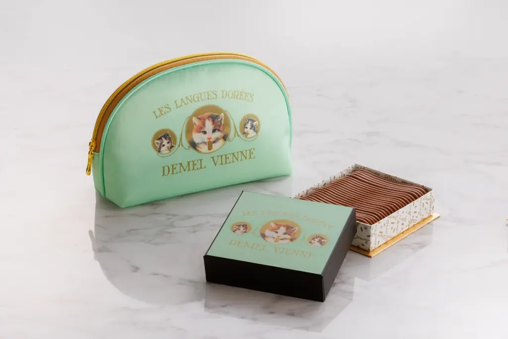 猫の日(2/22)を前に『DEMEL 猫ポーチ（ソリッドチョコ猫ラベル ミルク セット）』が登場 画像 1