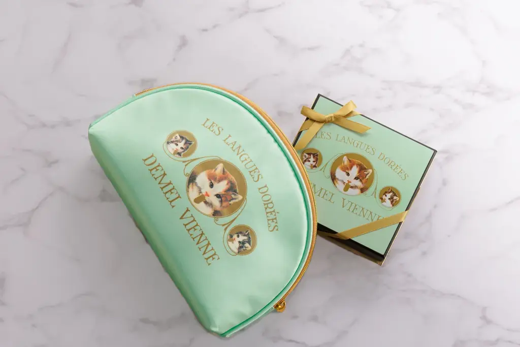 猫の日(2/22)を前に『DEMEL 猫ポーチ（ソリッドチョコ猫ラベル ミルク セット）』が登場 画像 4