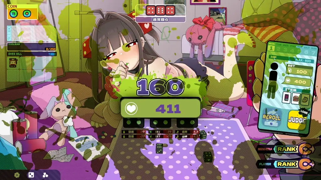 超メンヘラな女の子との血を賭けたデッキ構築ローグライトチンチロゲーム『メンヘラリウム』本日2026年2月18日（水）よりSteamにてリリース！ 画像 5