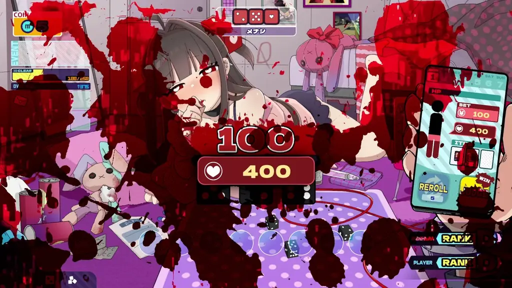 超メンヘラな女の子との血を賭けたデッキ構築ローグライトチンチロゲーム『メンヘラリウム』本日2026年2月18日（水）よりSteamにてリリース！ 画像 9