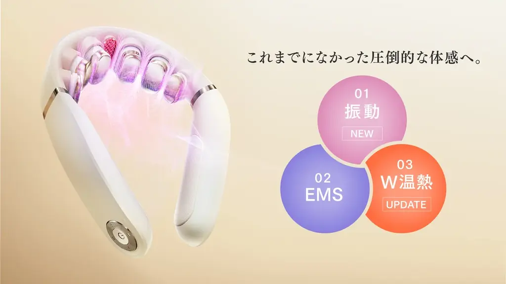 【MYTREX】ネックケアシリーズが進化。“振動×EMS×W温熱” を融合したハイブリッドモデル「HEAT NECK EVO」誕生 画像 2