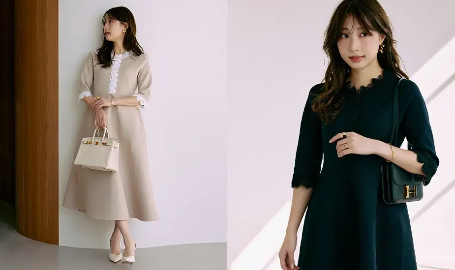 2/19（木）予約スタート！Ｍ Maglie le cassetto×Stylist冨張愛 Special Collaboration 「愛されクラシカル‟Lace”ニットワンピース」完成♡ 画像 3