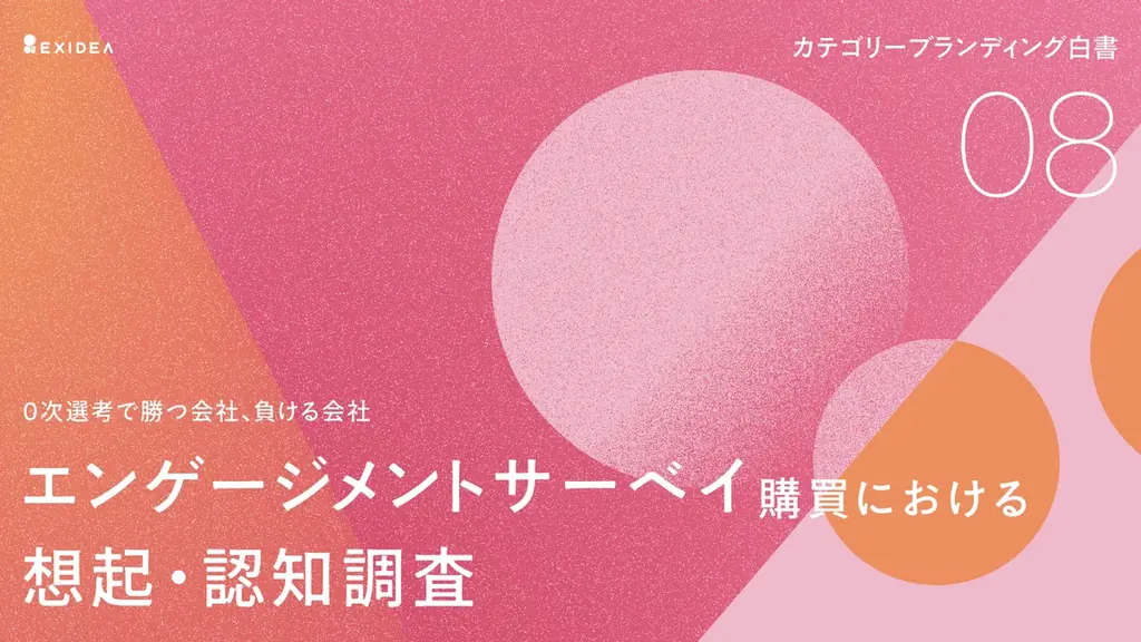 【カテゴリーブランディング白書 vol.8】カテゴリーリーダーの不在か。カオナビ、リンクアンドモチベーション、アトラエ、リクルートで「想起」の対象が分散するエンゲージメントサーベイ領域の実態。 画像 1