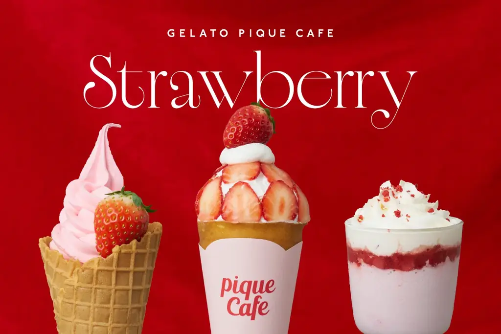【gelato pique cafe】春のときめきとたっぷりのいちごを詰め込んだ” Strawberry”フェアを開催！ズコットクレープやスムージー、ソフトクリームで楽しむ甘酸っぱいご褒美スイーツ 画像 1