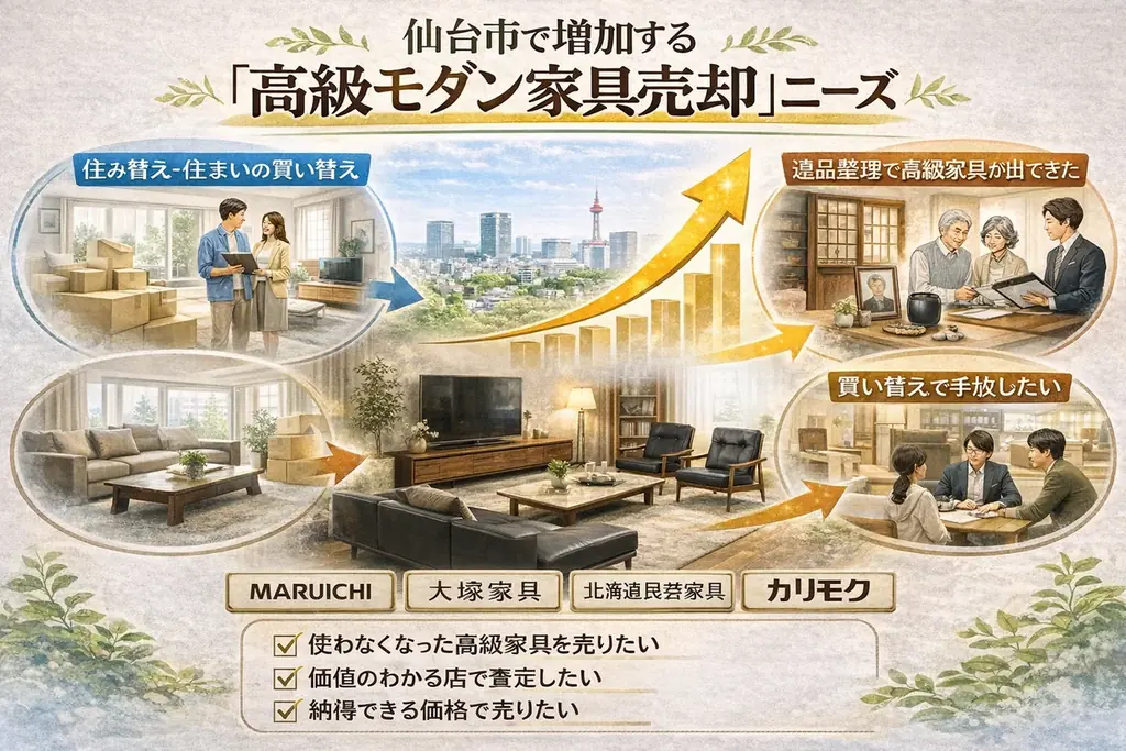 仙台市で「アルフレックス家具の買取強化」を開始｜購入10年以内は10,000円保証、共同販売ルート構築で高価買取体制を拡充 画像 2