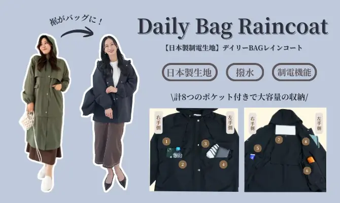 デイリーBAGレインコート発売