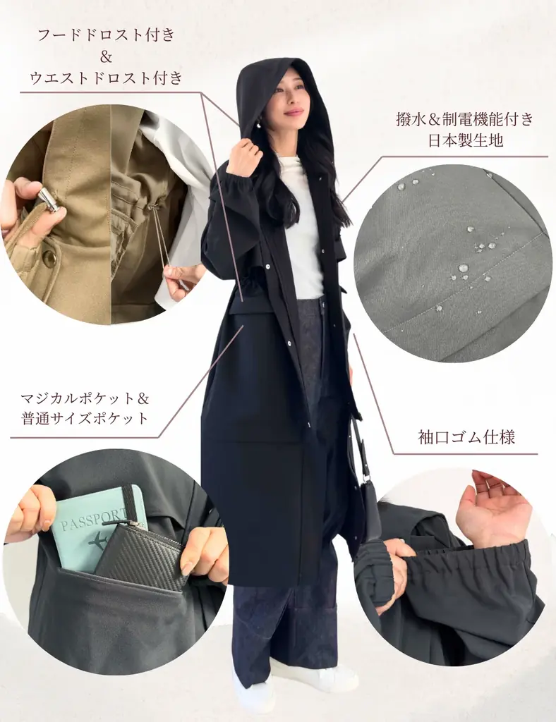 裾がバッグに!?新発想の手ぶらコート。SNSで話題の元鈴木さんブランドから日本製生地を使った大容量8ポケット仕様の撥水コートが新登場！2月25日(水)販売。 画像 7