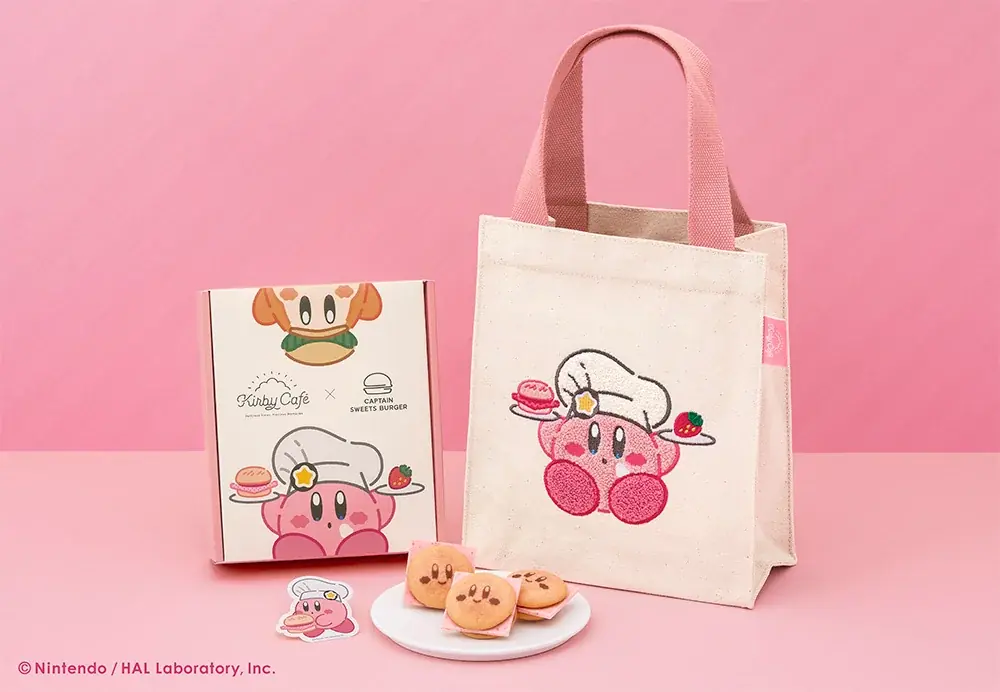 ふわふわ刺繡のカービィがかわいい！トートバッグセットが期間限定で再登場【カービィカフェ×キャプテンスイーツバーガー】 画像 1