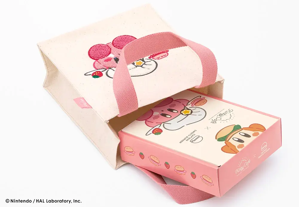 ふわふわ刺繡のカービィがかわいい！トートバッグセットが期間限定で再登場【カービィカフェ×キャプテンスイーツバーガー】 画像 3