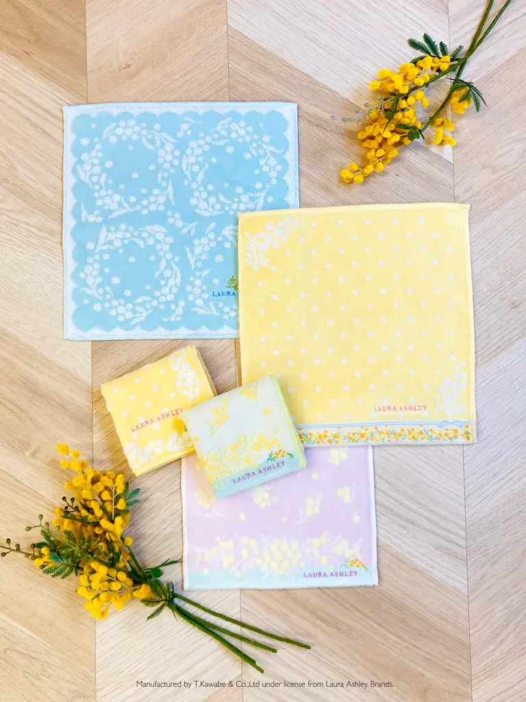 服飾雑貨メーカー川辺株式会社　「ジルスチュアート」「ローラ アシュレイ」より、ミモザ柄ハンカチアイテム新登場！ 画像 5