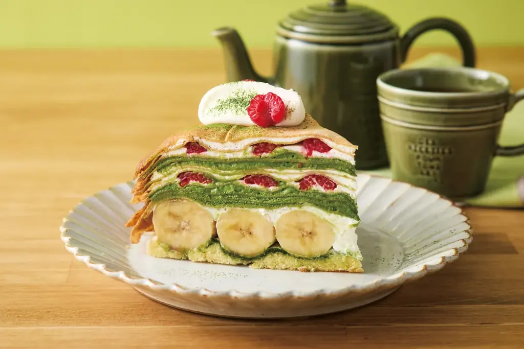 【Afternoon Tea LOVE&TABLE】さくら、抹茶、苺など、春のミルクレープ発売！新作の「抹茶マスカルポーネとバナナのミルクレープ」や、“あまおう苺”の5層仕立てミルクレープなど 画像 2