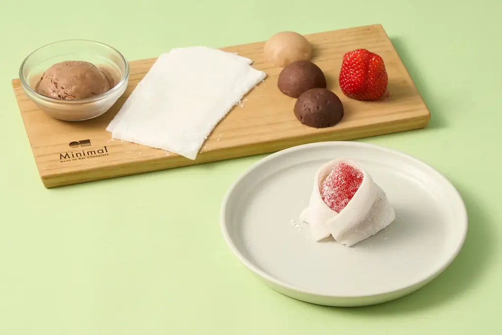 Minimalより、新緑の季節を彩る「和×チョコレート」アフタヌーンティーが登場。自分好みに仕立てる手包みフルーツ大福や、抹茶や甘納豆など和素材とカカオが織りなす、ここだけの限定メニュー 画像 5