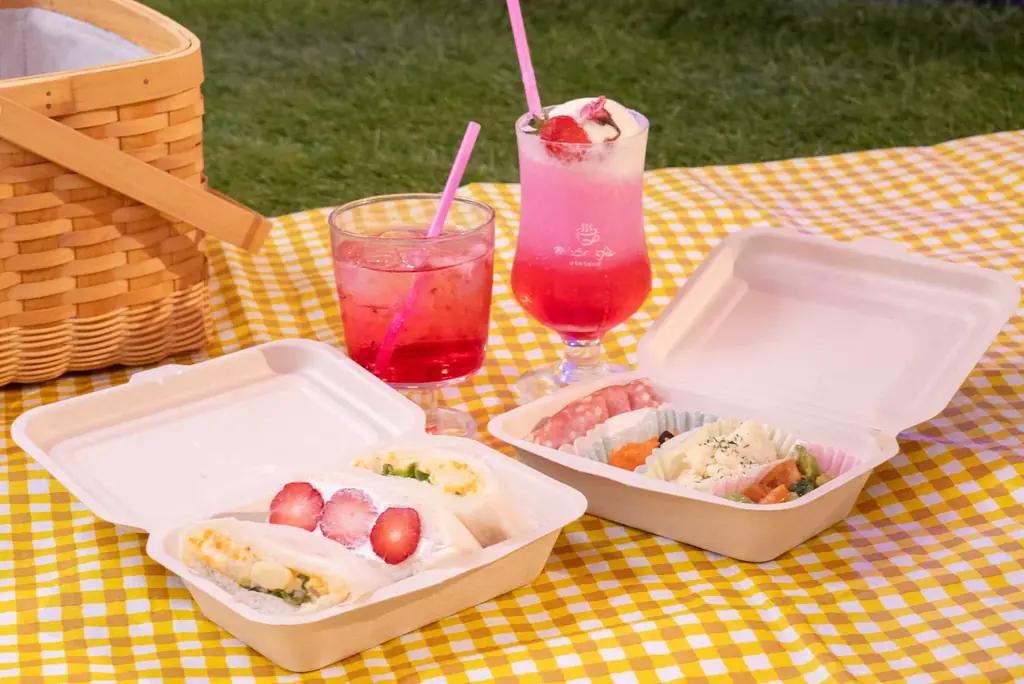 おふろcafe utataneで、花粉症の人も楽しめるインドアお花見がスタート！　埼玉県の人気いちご「あまりん」を使ったピクニックセットや限定メニューの提供も。 画像 2