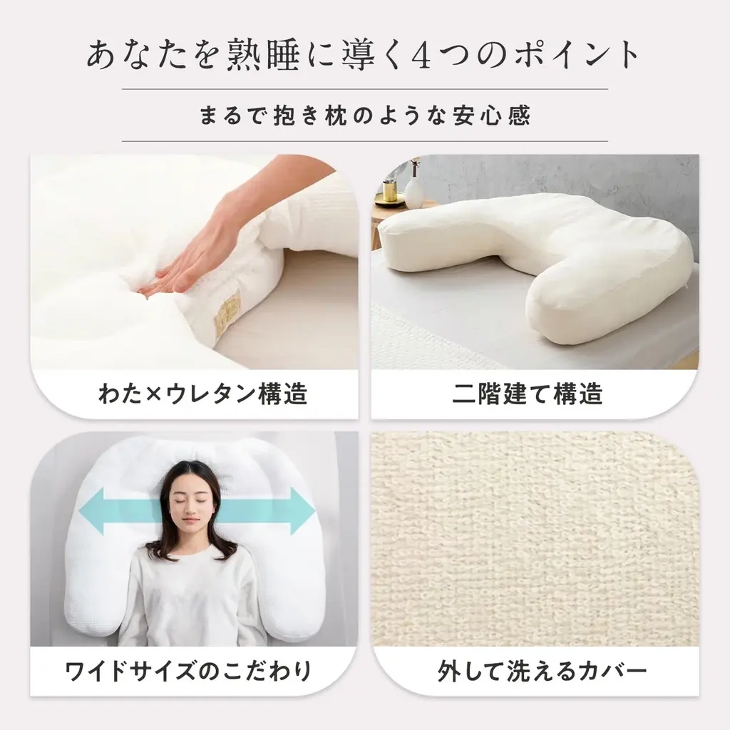 【3/3限定 対象者全員プレゼント】抱き枕一体型まくら「HUG NEGU」楽天市場で枕購入者全員に、専用ピローケースをプレゼント ｜3/4〜”20％OFFクーポン配布”楽天スーパーSALE 画像 5