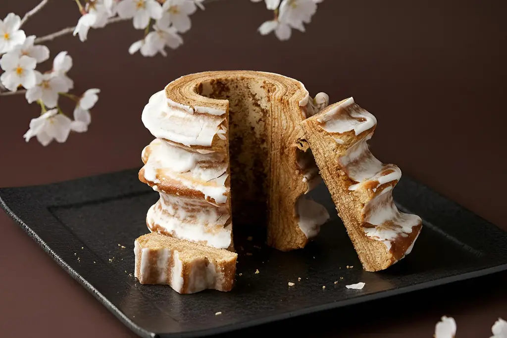 【春限定】アルプスの“山脈バウム”が桜の樹に。外サクッ中もちの絶品グルテンフリー「桜の樹ブレヴァン」2/28登場 画像 2