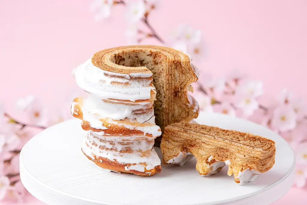 【春限定】アルプスの“山脈バウム”が桜の樹に。外サクッ中もちの絶品グルテンフリー「桜の樹ブレヴァン」2/28登場 画像 4