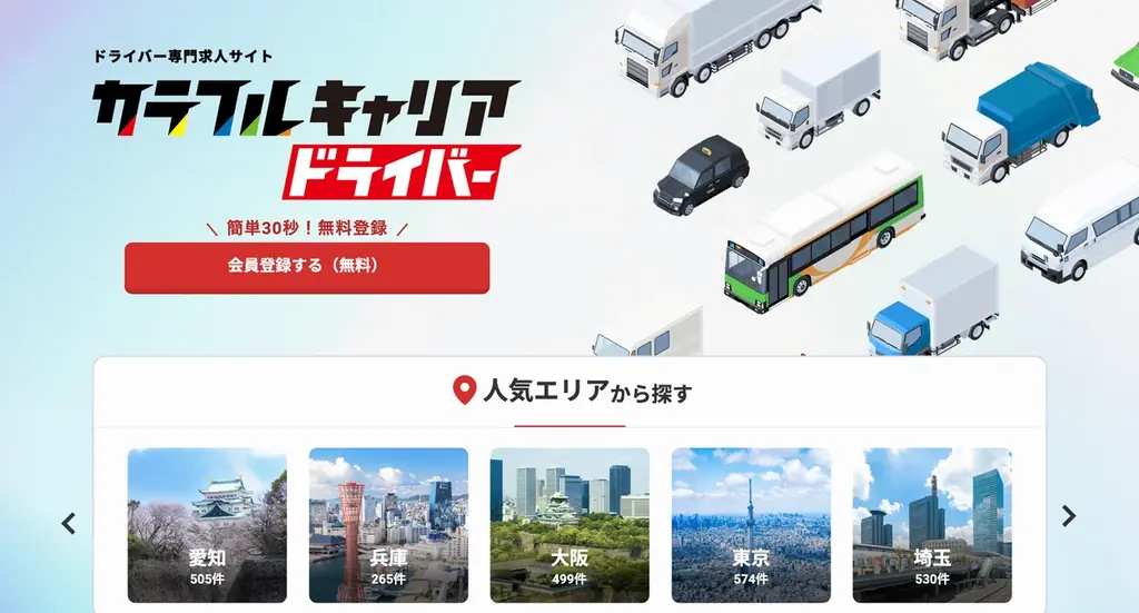 ドライバー専門求人サイト「カラフルキャリア」がリニューアル！日本最大級のドライバー転職支援プラットフォームを目指して本格始動 画像 1