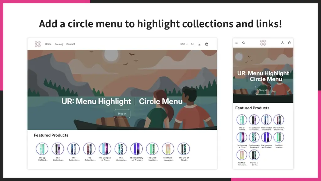【海外向け】EC アプリ「UR: Menu Highlight｜Circle Menu」を株式会社 UnReact がリリース 画像 2
