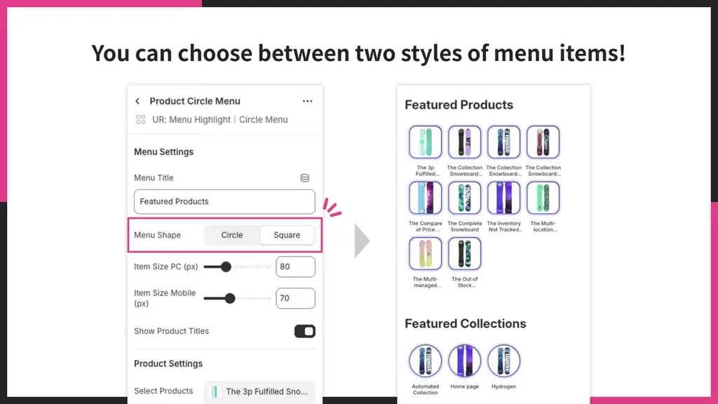 【海外向け】EC アプリ「UR: Menu Highlight｜Circle Menu」を株式会社 UnReact がリリース 画像 5