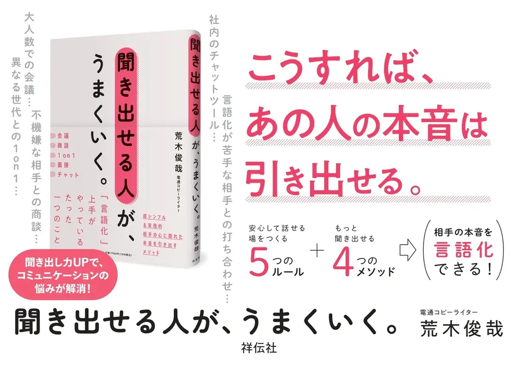 聞き出し力で深まる対話術、荒木俊哉の新刊