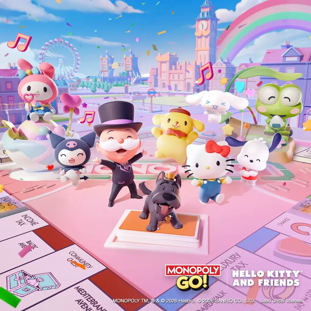 Scopelyが手掛ける、大ヒットモバイルゲーム「MONOPOLY GO!」ハローキティアンドフレンズコラボを開催！ 画像 1