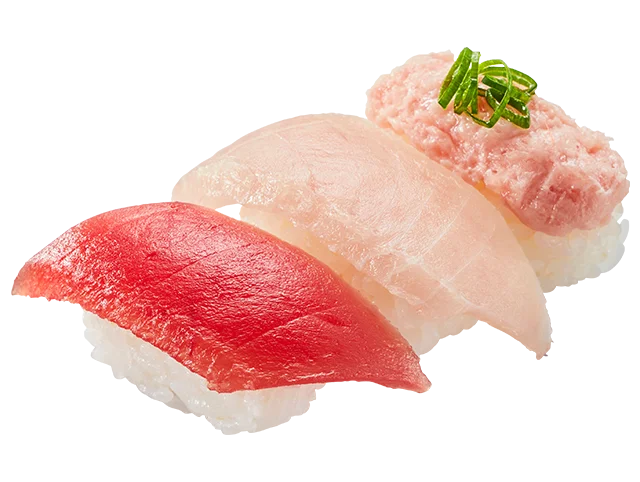 【かっぱ寿司】まぐろ、サーモン、つぶ貝、軍艦まで人気ネタづくしで、単品よりちょっとお得な人気の「３種の食べ比べ」シリーズが春色満開に！ 画像 2