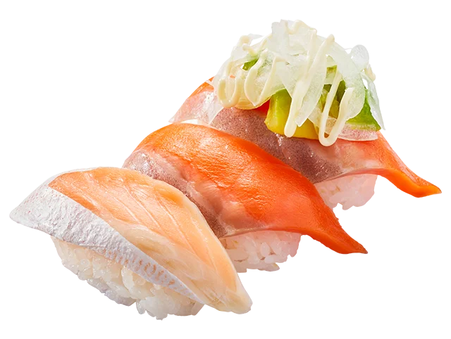【かっぱ寿司】まぐろ、サーモン、つぶ貝、軍艦まで人気ネタづくしで、単品よりちょっとお得な人気の「３種の食べ比べ」シリーズが春色満開に！ 画像 3