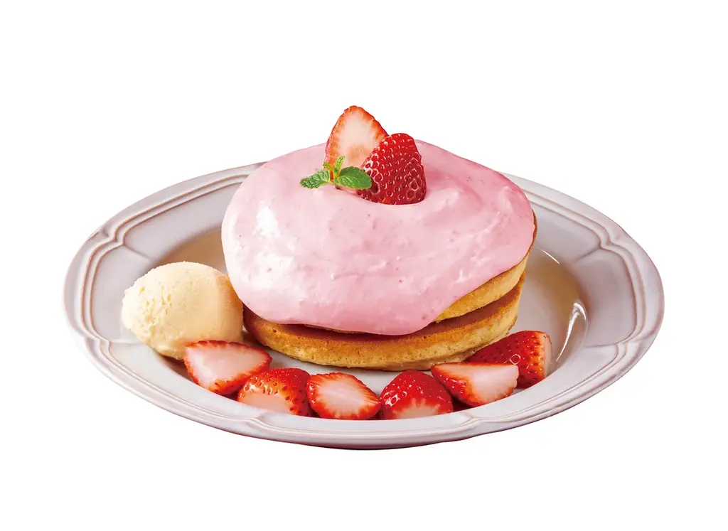甘ずっぱく、とろり。つぶつぶ苺クリームとフレッシュな苺を合わせた春の味わい。『苺のホットケーキ～まろやか苺ミルククリーム～』が、『珈琲館』で3月5日（木）より新発売！ 画像 5