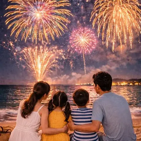 【4月4日限定】“万博級”約10,000発の大規模花火を海辺で満喫。大阪・貝塚市「うみテラス二色の浜」が宿泊・日帰りBBQの特別プランを販売開始 画像 2