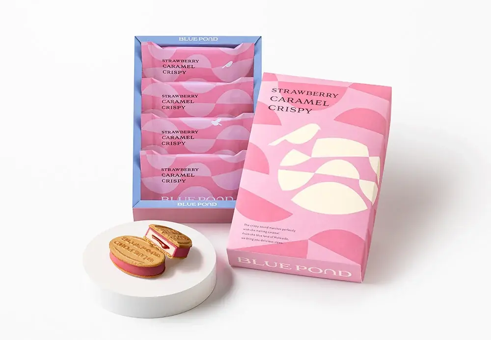 【大丸札幌店】「ブルーポンド」より『ストロベリーキャラメルクリスピー』新発売。北海道余市町産“夏いちご”使用＜北海道発キャラメルミルクスイーツ専門店＞ 画像 4