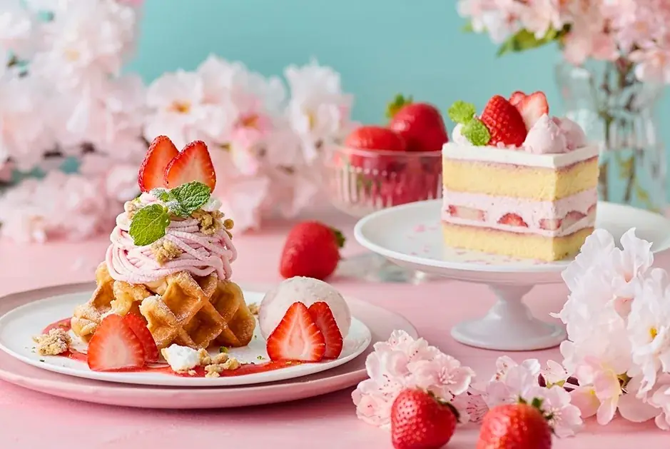 【Afternoon Tea】さくらホイップでモンブラン仕立てにした「さくらと苺のモンブランワッフル」など、桜づくしの春限定スイーツ＆ティーを新発売 画像 1
