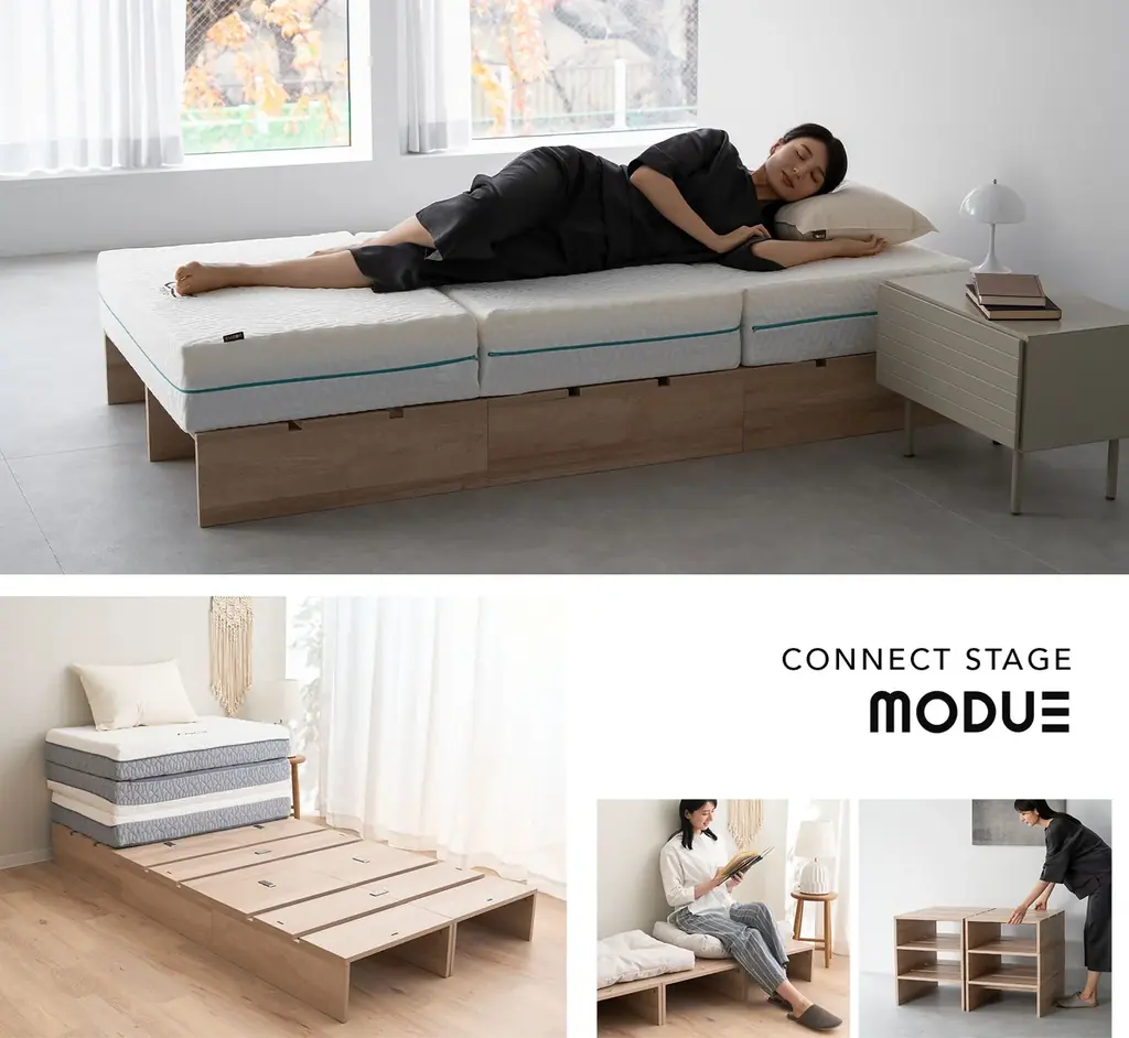 暮らしの変化に合わせてベッドが変形。つなげて使える丈夫なステージベッド『MODUE（モデュー）』が新登場！パレットベッドの頑強性・清掃性・デザイン性をとことん追求したアッパーモデル 画像 11