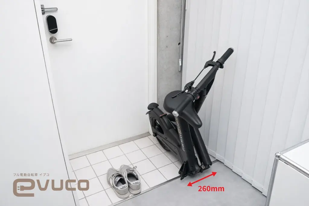 フル電動自転車・evuco、7700円の新パーツ登場　折りたたんで“引いて運べる”特定小型原付に進化 画像 3