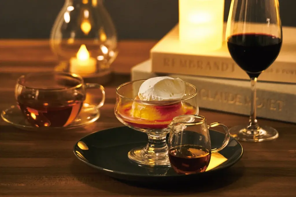 夜限定ブランデー付きプリン