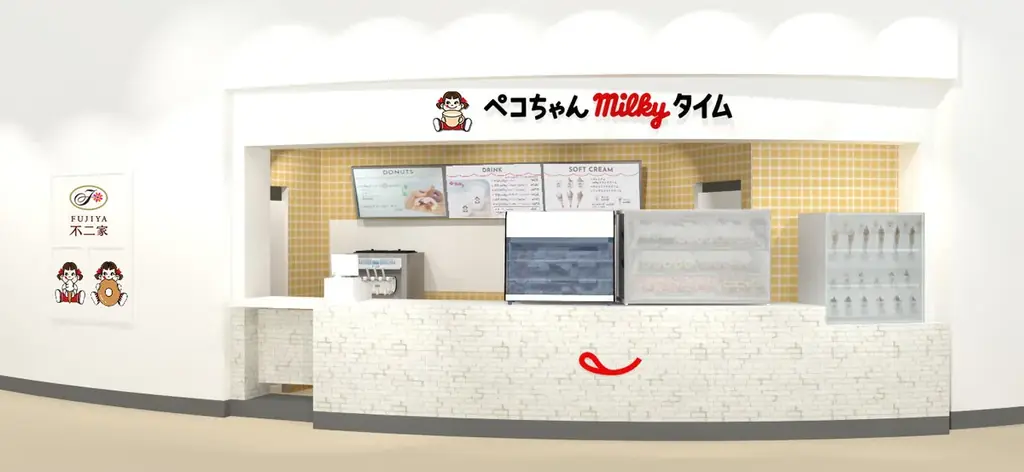 「ミルキー」風味のドリンクやスイーツを揃えた不二家の新業態「ペコちゃんmilkyタイム」2号店がららぽーと柏の葉にオープン 画像 2