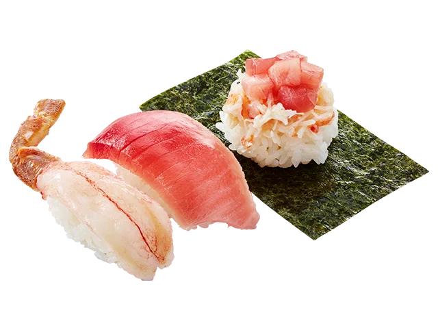 特別な日にピッタリの「ごち寿司」に新商品！中とろ、活〆真鯛、大切りサーモン、桜えび、いくらを贅沢に使用！ご好評をいただいている「蟹＆とろ三昧」に、にぎりや軍艦も継続決定！ 画像 3